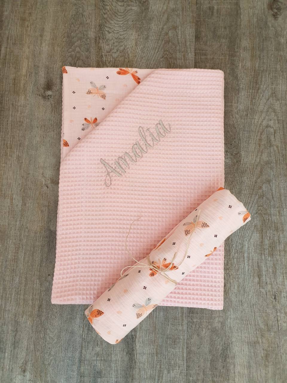 Babydecke aus 100% Baumwolle, Sommer-Decke, Baby-Sommerdecke, personalisierte Babydecke, Baby-Mädchen-Duschegeschenk, Bio-Baumwolldecke