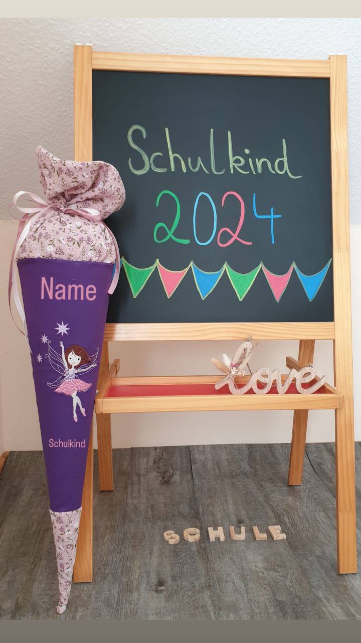 Schultüte, Schule, Geschwistertüten, Einschulung, Ballerina, Balletttänzerin aus Baumwolle (Ohne Rohling).