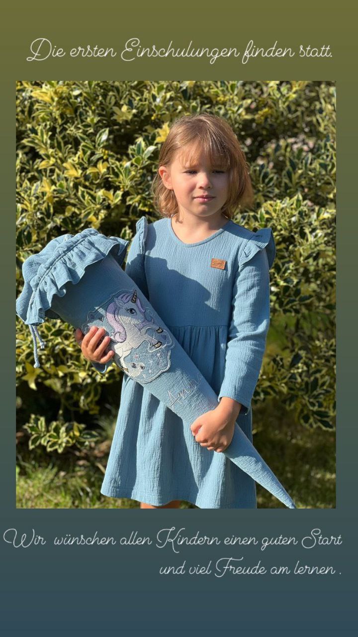 Mädchenkleid aus Bio Musselin (100% Baumwolle), verschiedene Farben und Größen.