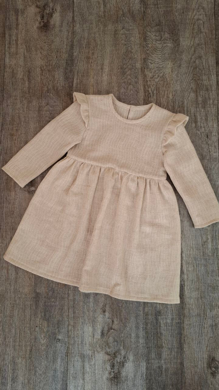 Mädchenkleid aus Bio Musselin (100% Baumwolle), verschiedene Farben und Größen.