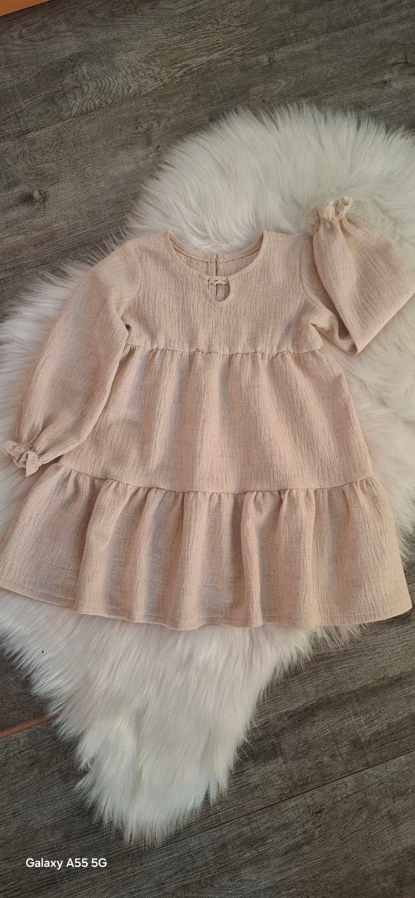 Mädchen, Musselin Langarm Kleid, Baumwolle