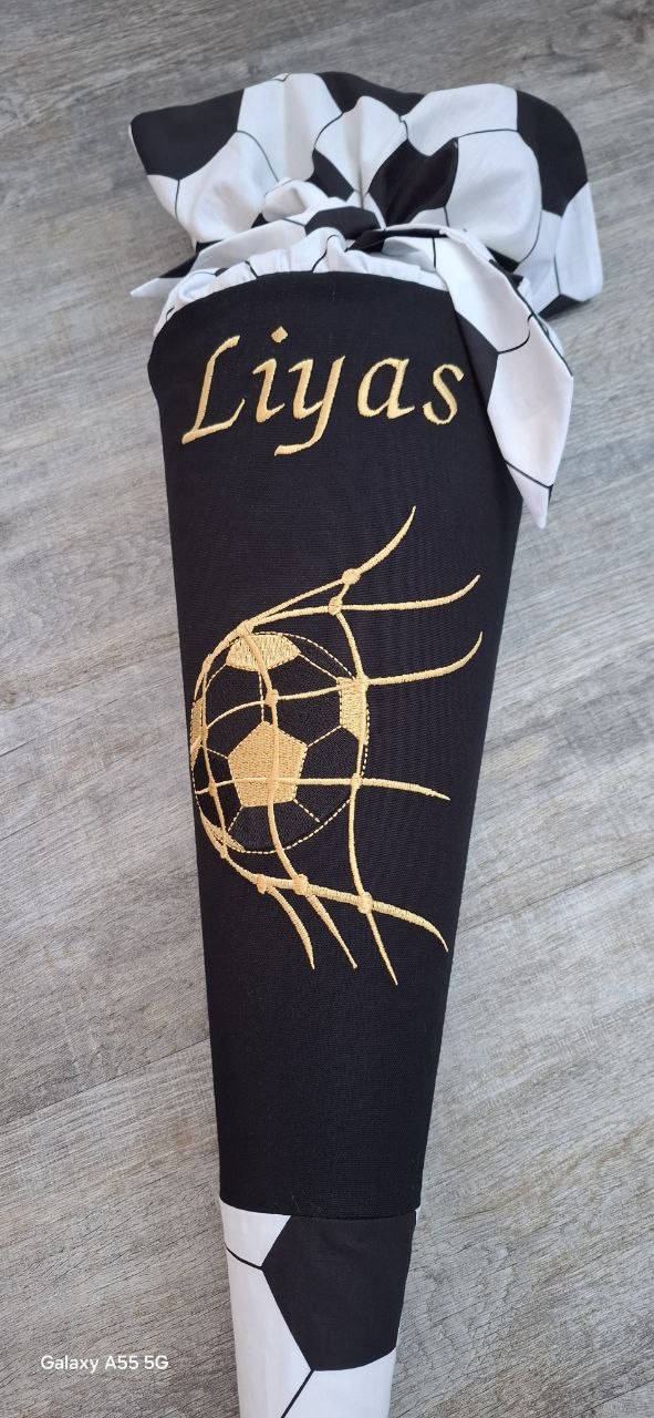 Schultüte Fußball 70cm, personalisiert, Zuckertüte, Schultüte für Jungs, Schultüte für kleine Fußballfans (ohne Rohling)
