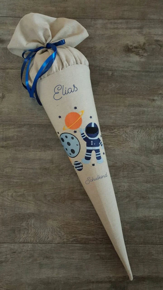 Personalisierte Schultüte Astronaut, Zuckertüte, Jungs (ohne Rohling)