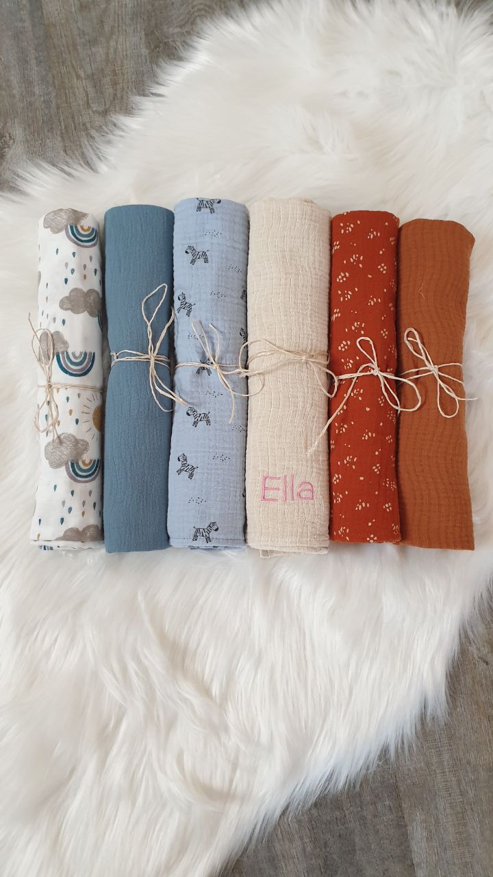 Spucktuch aus Musselin personalisiert mit Name