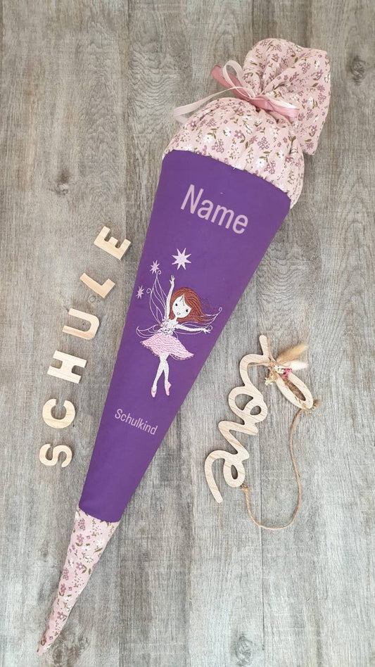 Schultüte, Schule, Geschwistertüten, Einschulung, Ballerina, Balletttänzerin aus Baumwolle (Ohne Rohling).