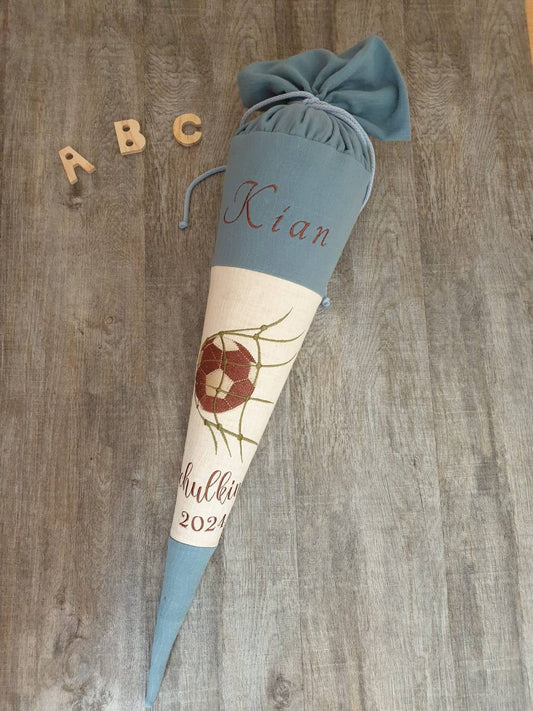 Schultüte Fußball 70cm, personalisiert, Zuckertüte, Schultüte für Jungs, Schultüte für kleine Fußballfans (ohne Rohling)