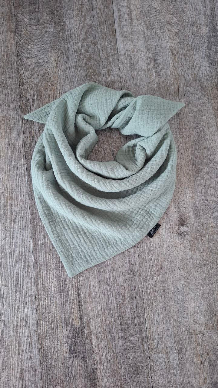 Bio Musselin Kinderhalstuch ,Dreieckstuch, Spucktuch zum knoten aus Musselin mit Namen *personalisierbar*