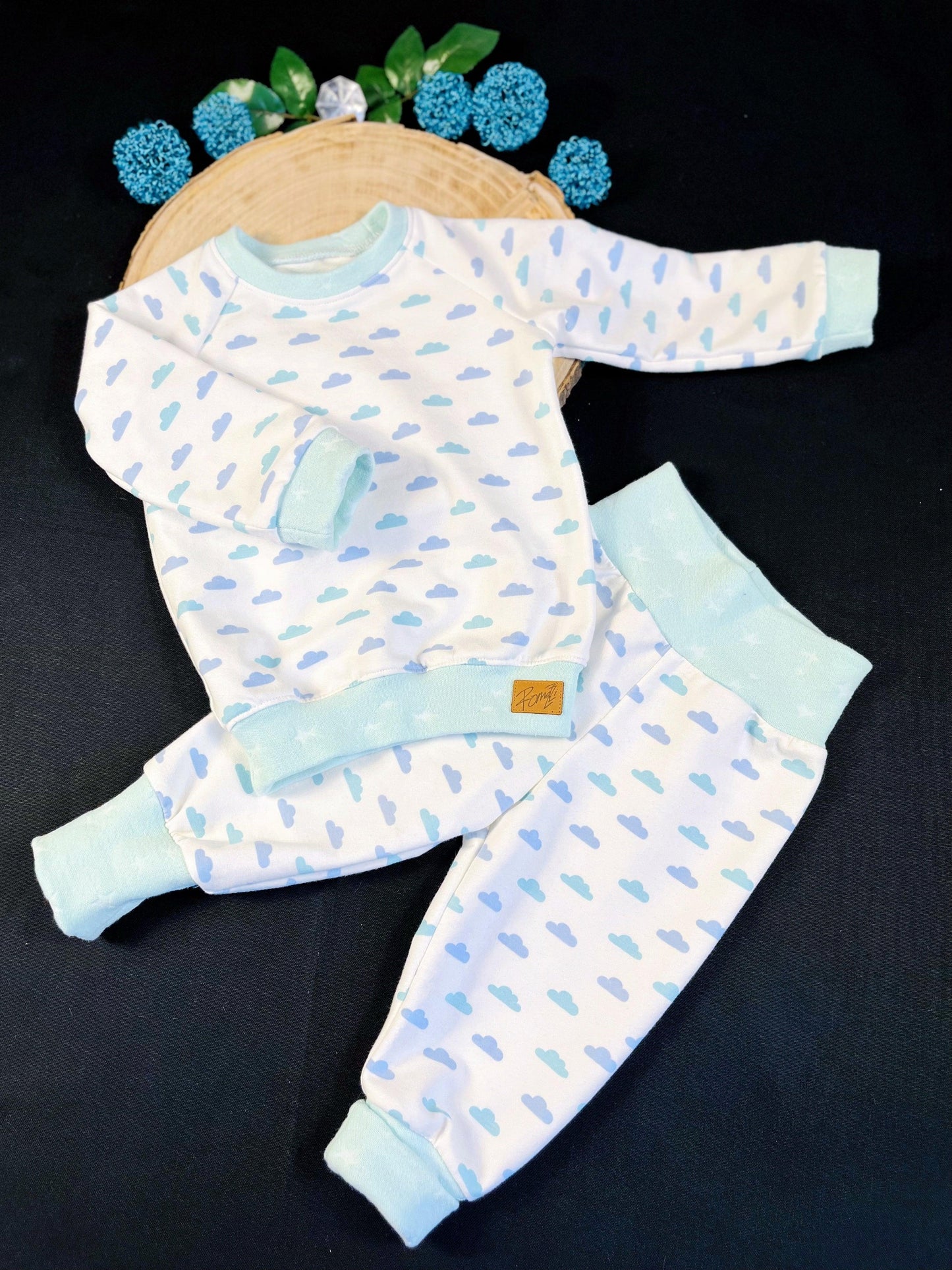 Dream Cloud mint Pyjama Set aus Terry - Romazzi